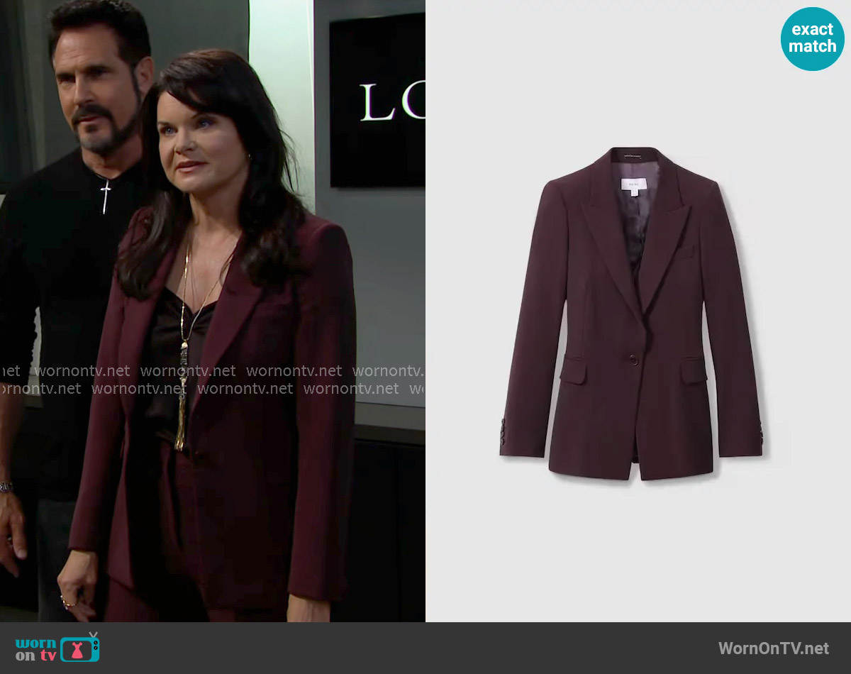 Reiss Gabi Blazer in Berry worn by Katie Logan (Heather Tom) on The Bold and the Beautiful