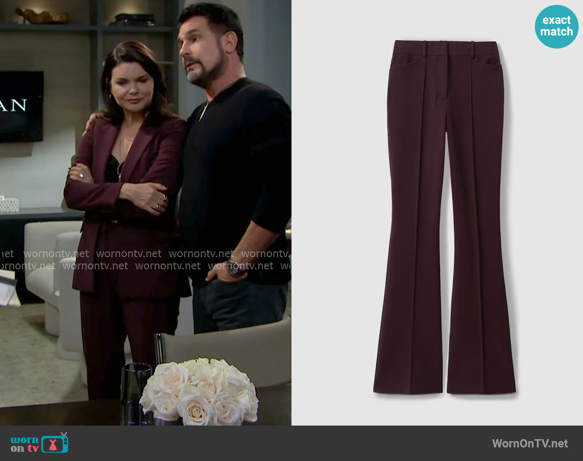 Reiss Gabi Pants in Berry worn by Katie Logan (Heather Tom) on The Bold and the Beautiful
