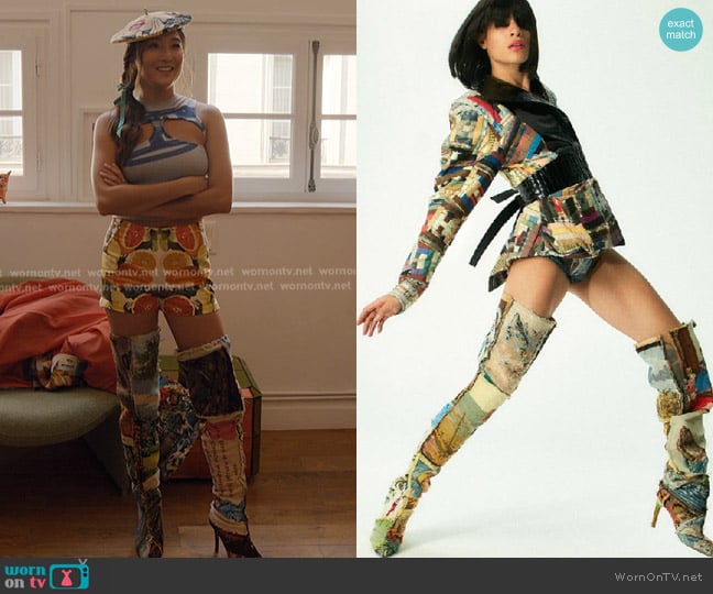Revalue Embroidered Boots worn by Mindy Chen (Ashley Park) on Emily in Paris