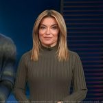 Kit’s green ribbed sweater dress on Access Hollywood