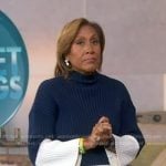 Robin’s navy ribbed colorblock sweater on Good Morning America