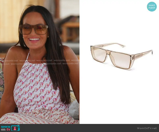 Saint Laurent Rectangle-frame Sunglasses worn by Lisa Barlow on The Real Housewives of Salt Lake City