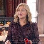Sam’s polka dot tie-neck blouse on Ghosts