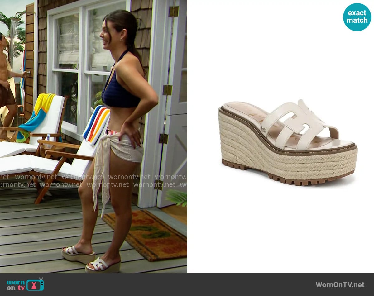 Sam Edelman Laine Platform Wedge Sandal in Modern Ivory worn by Electra Forrester (Laneya Grace) on The Bold and the Beautiful