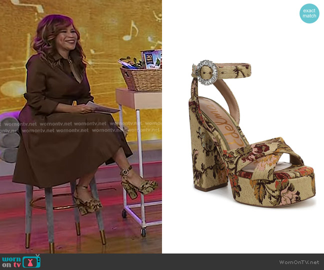 Sam Edelman Savannah Glow Ankle Strap Platform Sandal worn by Rosie Perez on Today