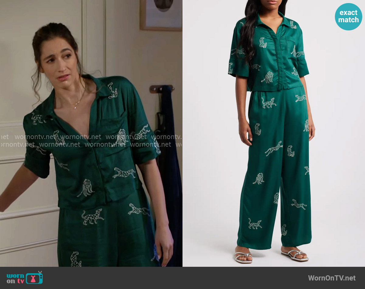 Sani Embroidered Lounge Set worn by Ashley Morgan (Jen Jacob) on Beyond the Gates
