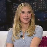 Scarlett Johansson’s heather grey polo sweater on Today