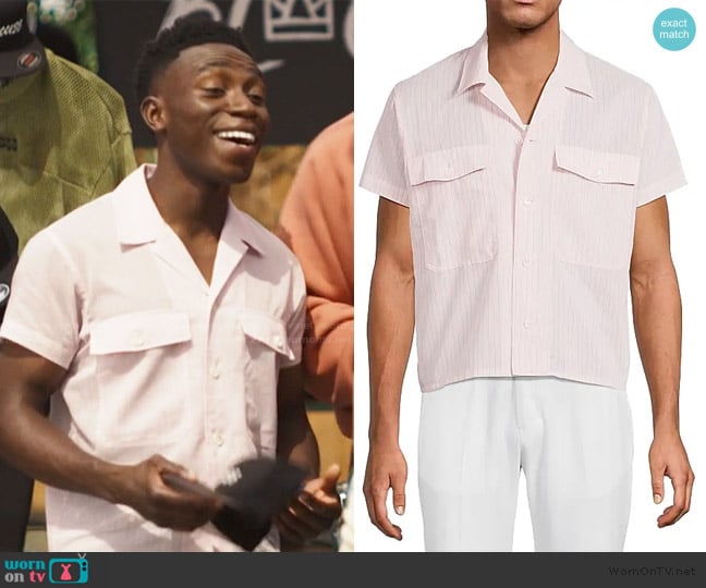Second Layer Pinstripe Flap Pocket Shirt worn by Carlton Banks (Olly Sholotan) on Bel-Air