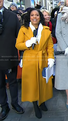 Sheinelle’s yellow belted trench coat on Today