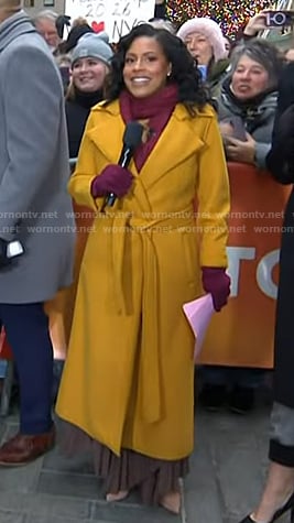 Sheinelle’s yellow belted trench coat on Today