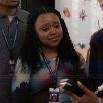 Janine’s printed mesh dress on Abbott Elementary