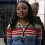 Janine’s striped collared sweater on Abbott Elementary