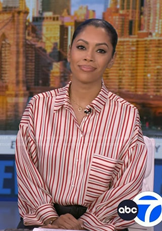Shirleen’s red stripe oversized shirt on Good Morning America