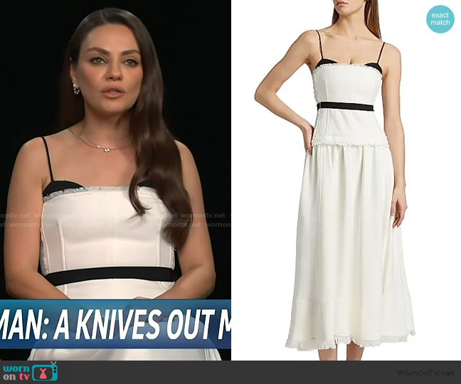 Simkhai Quinlin Bustier Midi-Dress worn by Mila Kunis on Access Hollywood