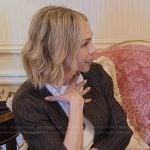 Simone Harouche’s brown pleated cardigan on The Kardashians