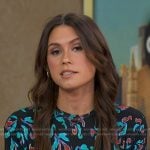 Sophie Flay’s black print long sleeve dress on Good Morning America