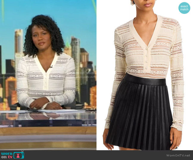 Steve Madden Caterina Top in Cream worn by Janai Norman on Good Morning America