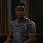 Carlton’s blue striped tee on Bel-Air