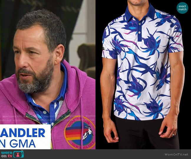 Sunday Swagger Grape Escape Polo worn by Adam Sandler on Good Morning America