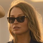 Rebecca’s black sunglasses and bag on Landman