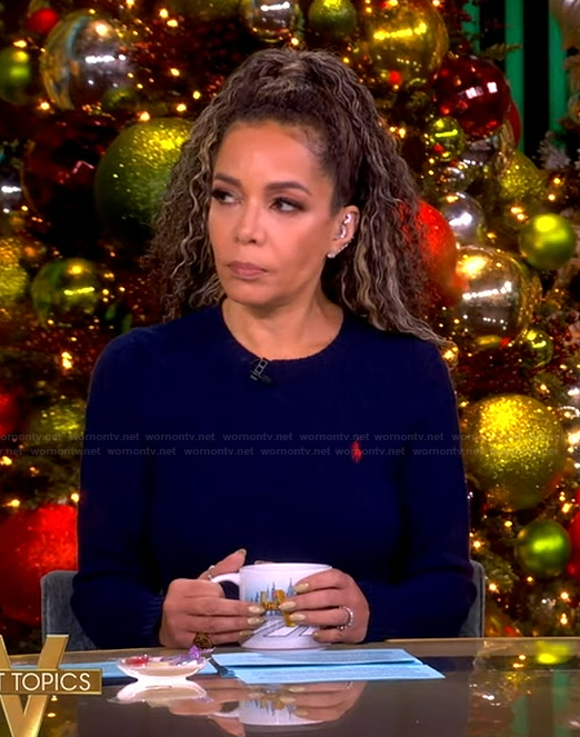 Sunny’s blue cable knit dress on The View