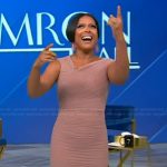 Tamron’s pink ruched one shoulder dress on Tamron Hall Show