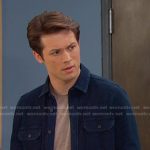 Tate’s navy button down shirt on Days of our Lives