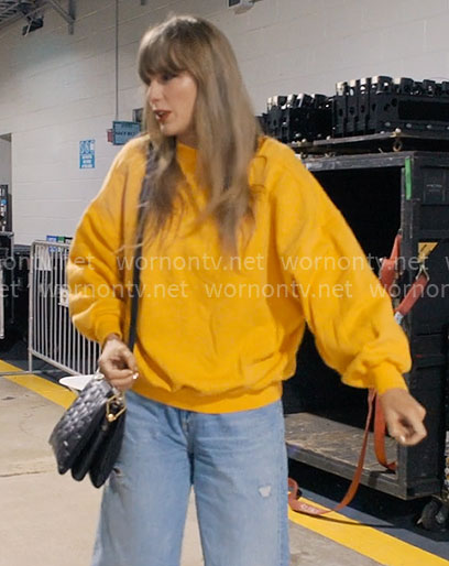 Taylor Swift’s yellow sweatshirt with Olivia on The End of an Era