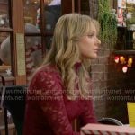 Tessa’s red lace dress on The Young and the Restless