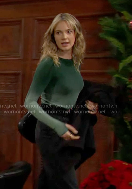 Tessa’s green ombre top on The Young and the Restless