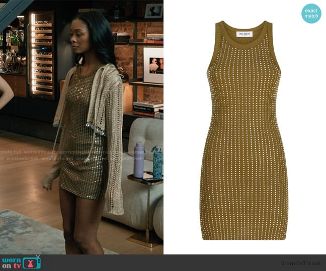 The Attico Ribbed embellished midi dress worn by Nabria (Kailyn Shepherd) on Elsbeth