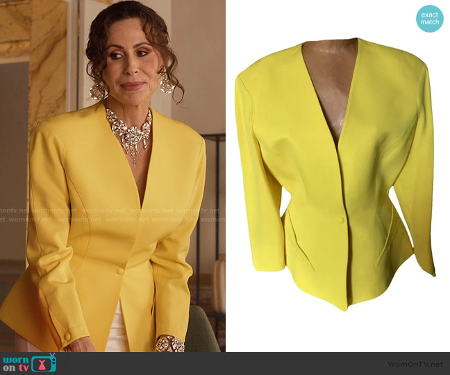 Thierry Mugler Wool short Vest worn by Princess Jane (Minnie Driver) on Emily in Paris