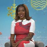Tiffany’s white and red print top and skirt on Today