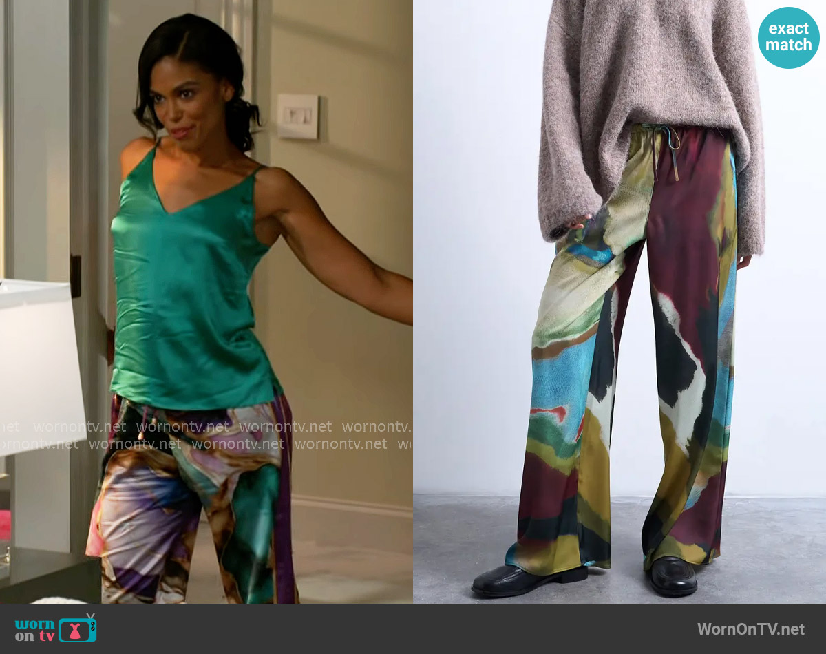 Topshop Printed Wide Leg Pants worn by Dani Dupree (Karla Mosley) on Beyond the Gates