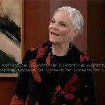 Tracy’s red and black floral jacket on General Hospital