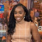 Zinhle’s beige windowpane knit dress on NBC News Daily
