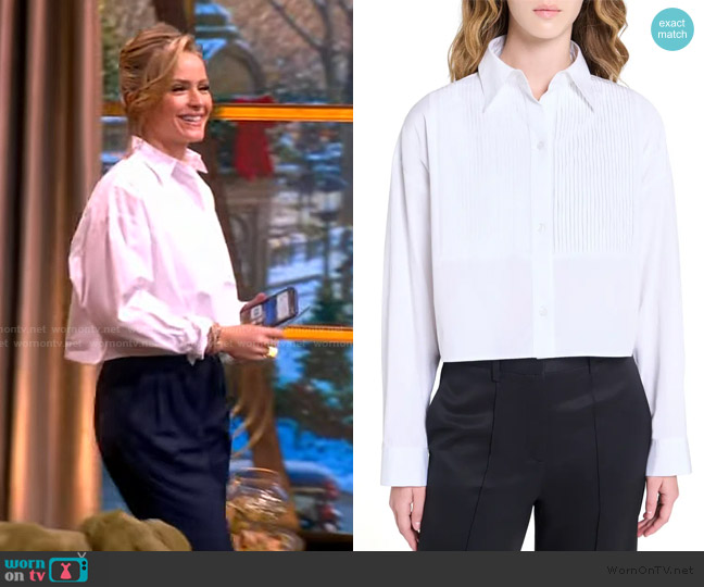 TWP Soon To Be Ex Bib Cotton Button-Up Shirt worn by Sara Haines on The View