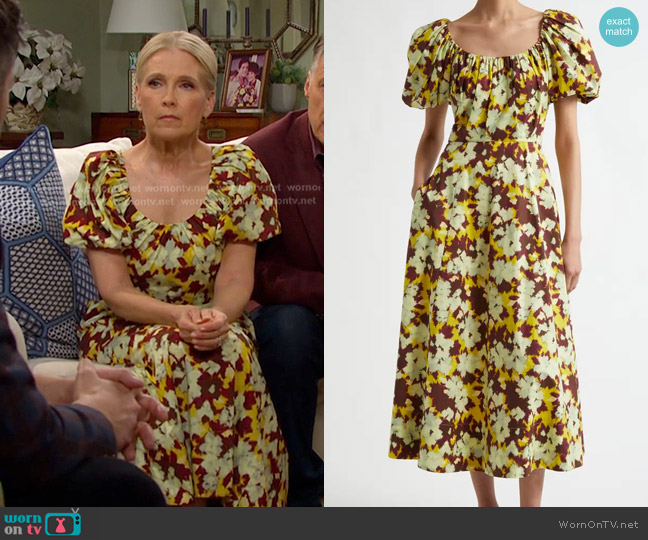 Ulla Johnson Imara Poplin A-Line Dress in Acacia worn by Jennifer Horton (Melissa Reeves) on Days of our Lives