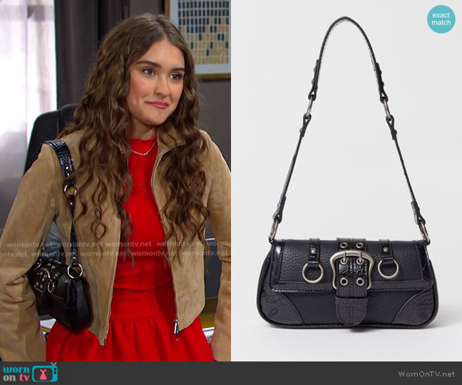 Urban Outfitters Jade Baguette Bag in black worn by Arianna Horton (Marissa Reyes) on Days of our Lives