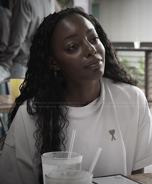 Venita’s white cropped heart tee on Southern Charm