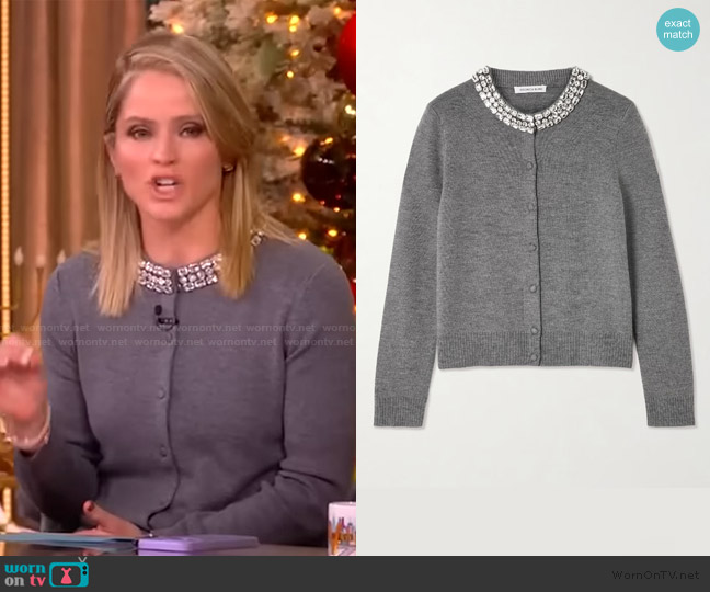 Veronica Beard Daro Embellished Merino Wool Cardigan worn by Sara Haines on The View