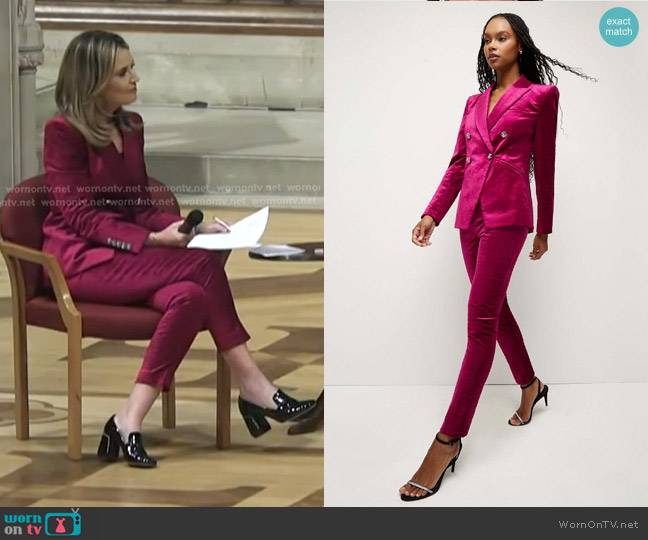 Veronica Beard Elam Velvet Dickey Jacket in Fuchsia worn by Savannah Guthrie on Today