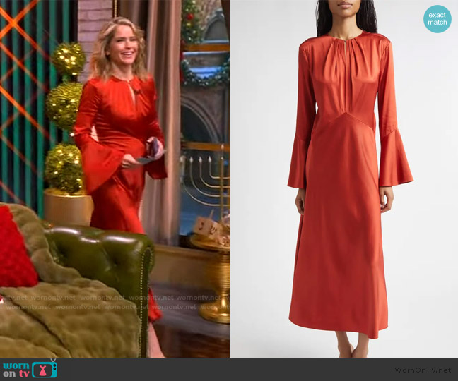 Veronica Beard Ezri Silk Blend Long Sleeve Dress worn by Sara Haines on The View