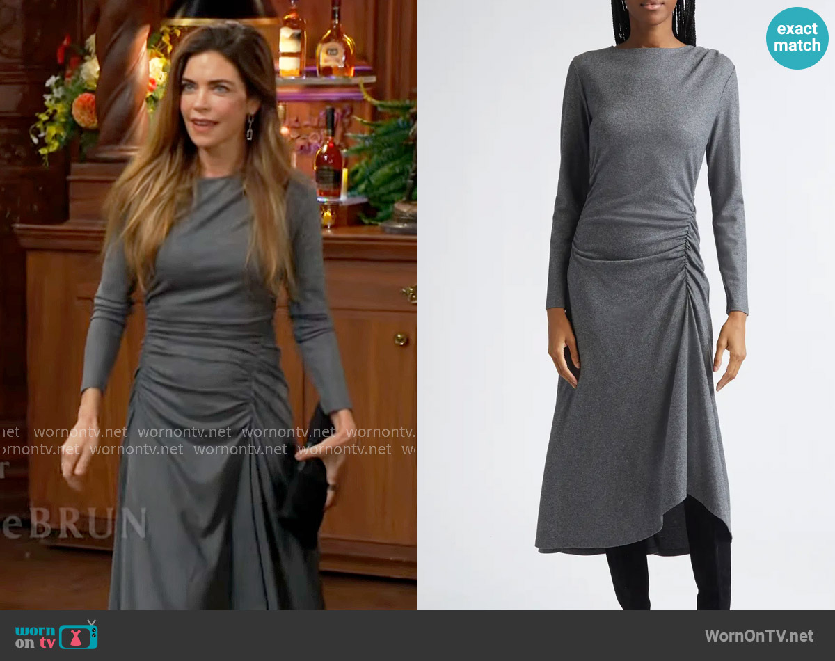 Veronica Beard Theodora Dress worn by Victoria Newman (Amelia Heinle) on The Young and the Restless