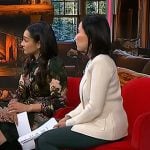Vicky's black cutout heel pumps on NBC News Daily