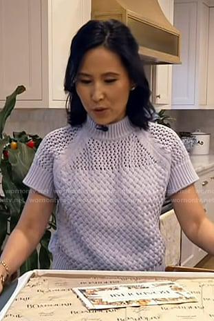 Vicky’s blue open knit sweater on Today