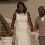 Viv’s white sleeveless cutouts dress on Bel-Air