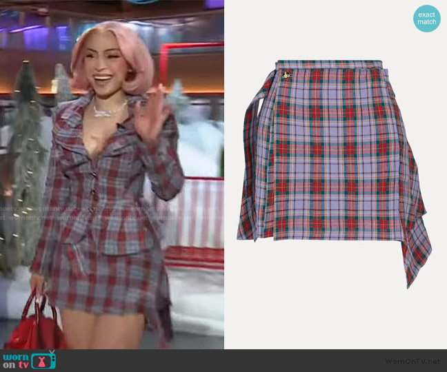 Vivienne Westwood Meghan Kilt worn by Isis Gaston on The Kelly Clarkson Show