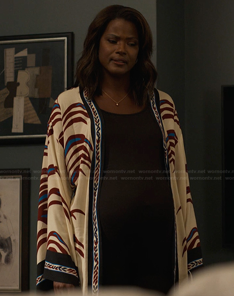 Viv’s printed kimono on Bel-Air