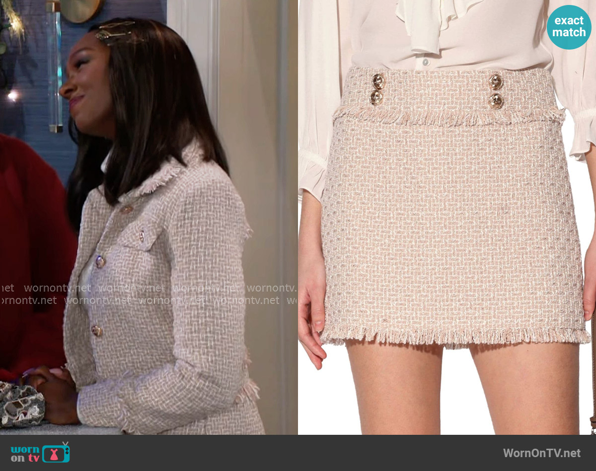 Walter Baker Daphine Skirt in Baja Tweed worn by Laura Peterson (Destiny Love) on Beyond the Gates